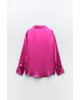 ZARA Shirt, Long Sleeve Pink Satin Shirt For Women's ZARA Shirt, Long Sleeve Pink Satin Shirt For Women's