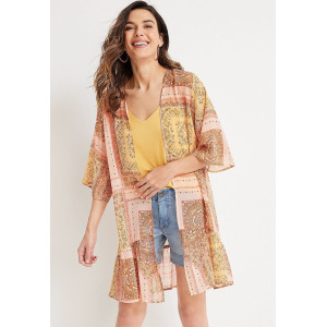 maurices Kimono, Mixed Print Scarf Kimono For Women's