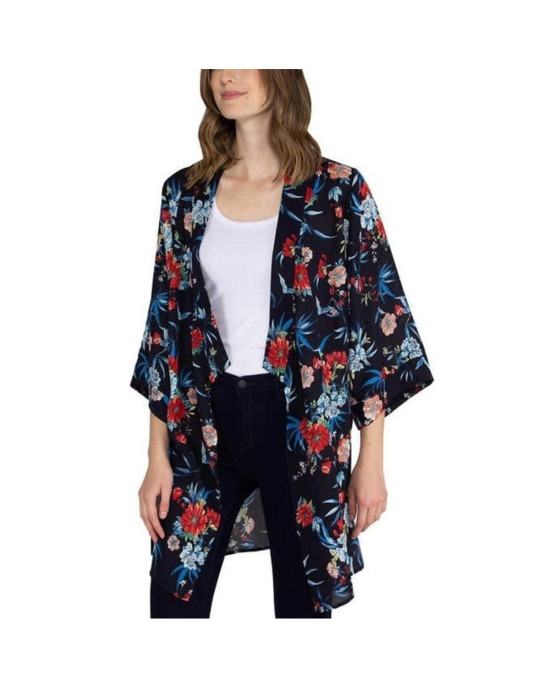 maurices Kimono, Floral Textured Tiered Hem Kimono For Women's maurices Kimono, Floral Textured Tiered Hem Kimono For Women's