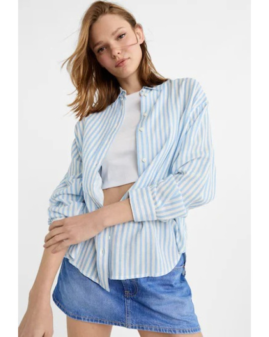 Linen Striped Shirt For Women's Linen Striped Shirt For Women's