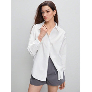 Stradivarius Shirt, Oversized Cotton Shirt For Women's