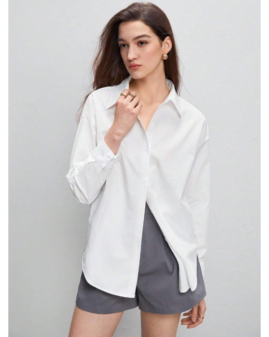 Stradivarius Shirt, Oversized Cotton Shirt For Women's Stradivarius Shirt, Oversized Cotton Shirt For Women's
