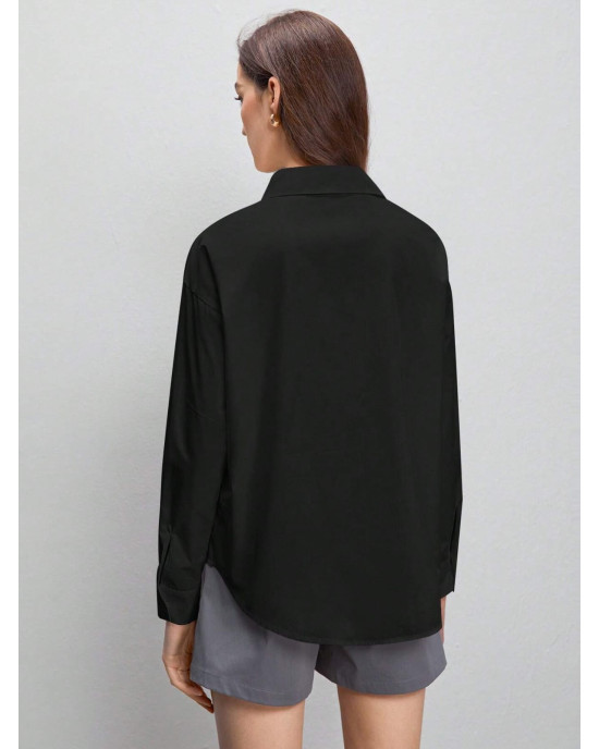 Stradivarius Shirt, Oversized Cotton Shirt For Women's Stradivarius Shirt, Oversized Cotton Shirt For Women's