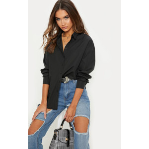 Stradivarius Shirt, Oversized Cotton Shirt For Women's