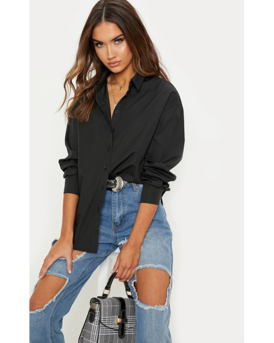 Stradivarius Shirt, Oversized Cotton Shirt For Women's Stradivarius Shirt, Oversized Cotton Shirt For Women's