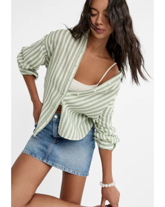 Stradivarius Shirt, Linen Shirt For Women's Stradivarius Shirt, Linen Shirt For Women's