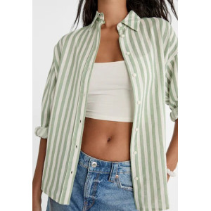 Stradivarius Shirt, Linen Shirt For Women's
