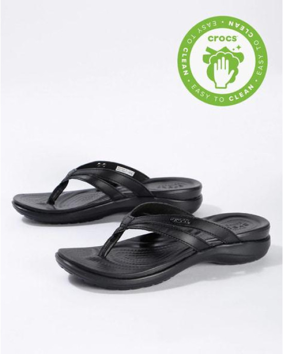 Crocs Slipper, Black Strappy Flip-Flops Crocs Slipper, Black Strappy Flip-Flops