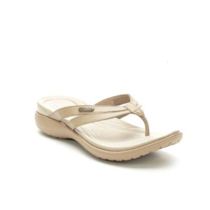 Crocs Slipper, Baige Strappy Flip-Flops