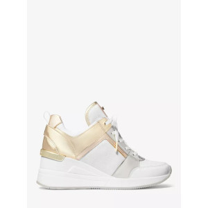 MICHAEL KORS Shoes, Georgie Nylon and Crocodile Embossed Leather Trainer