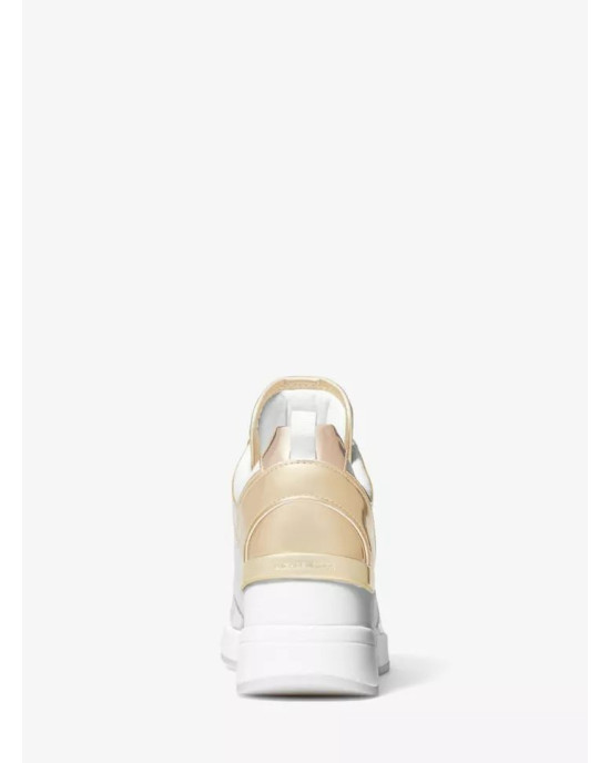 MICHAEL KORS Shoes, Georgie Nylon and Crocodile Embossed Leather Trainer MICHAEL KORS Shoes, Georgie Nylon and Crocodile Embossed Leather Trainer