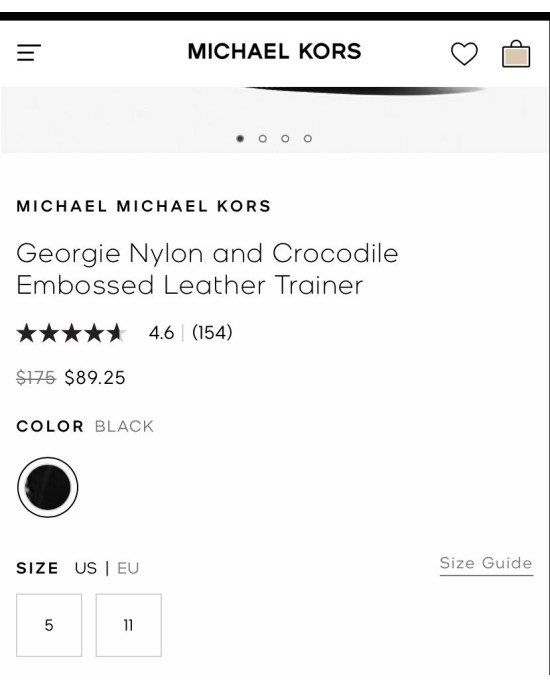 MICHAEL KORS Shoes, Georgie Nylon and Crocodile Embossed Leather Trainer MICHAEL KORS Shoes, Georgie Nylon and Crocodile Embossed Leather Trainer